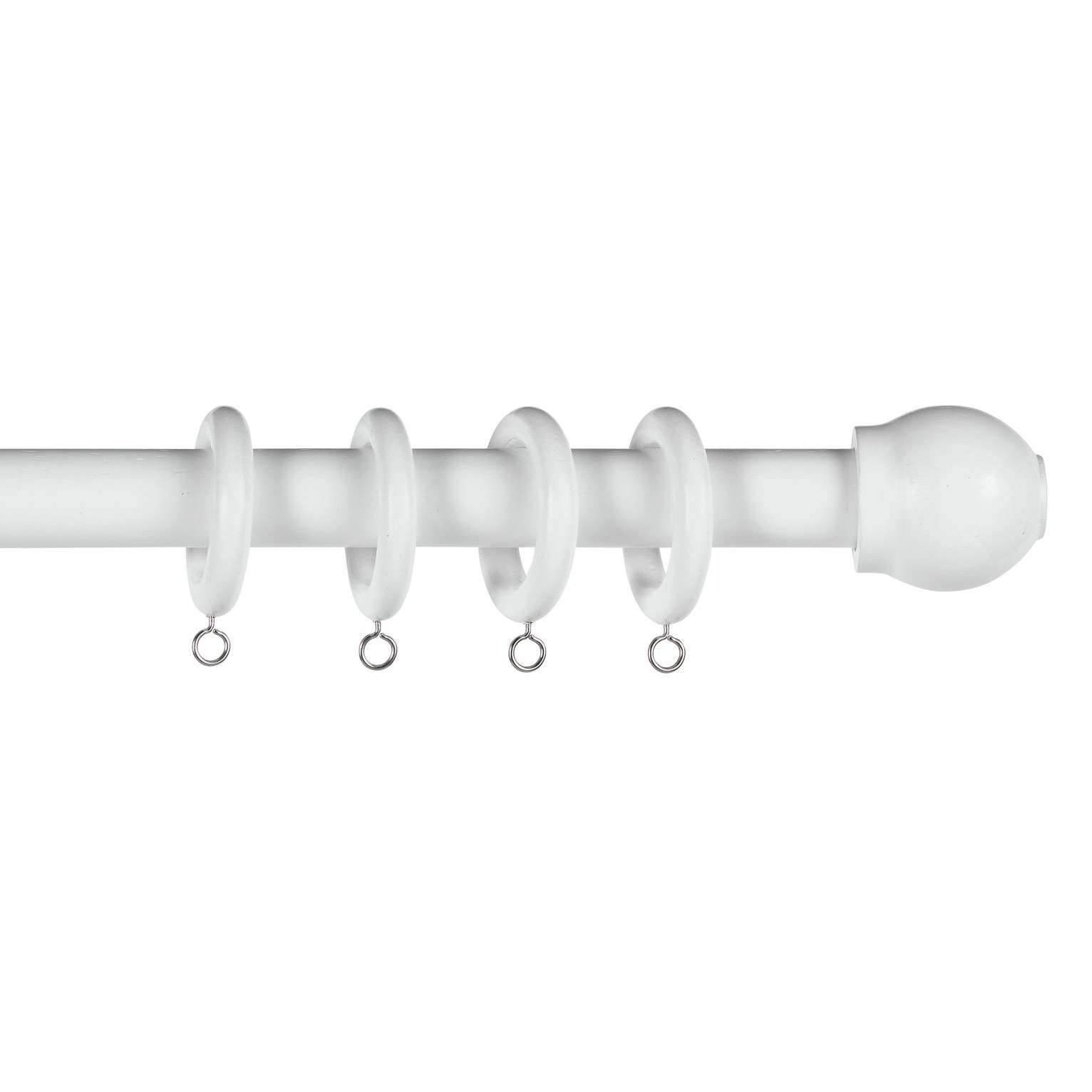 Home Essentials 1.2m Wooden Curtain Pole - White - image 1
