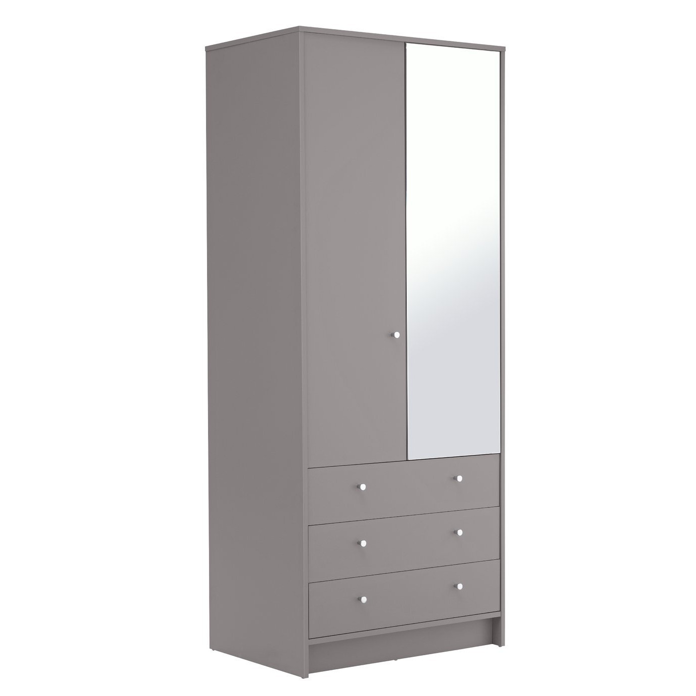 Argos Home Malibu 2 Door 3 Drawer Mirror Wardrobe - Grey - image 1