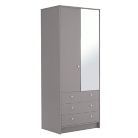 Argos Home Malibu 2 Door 3 Drawer Mirror Wardrobe - Grey