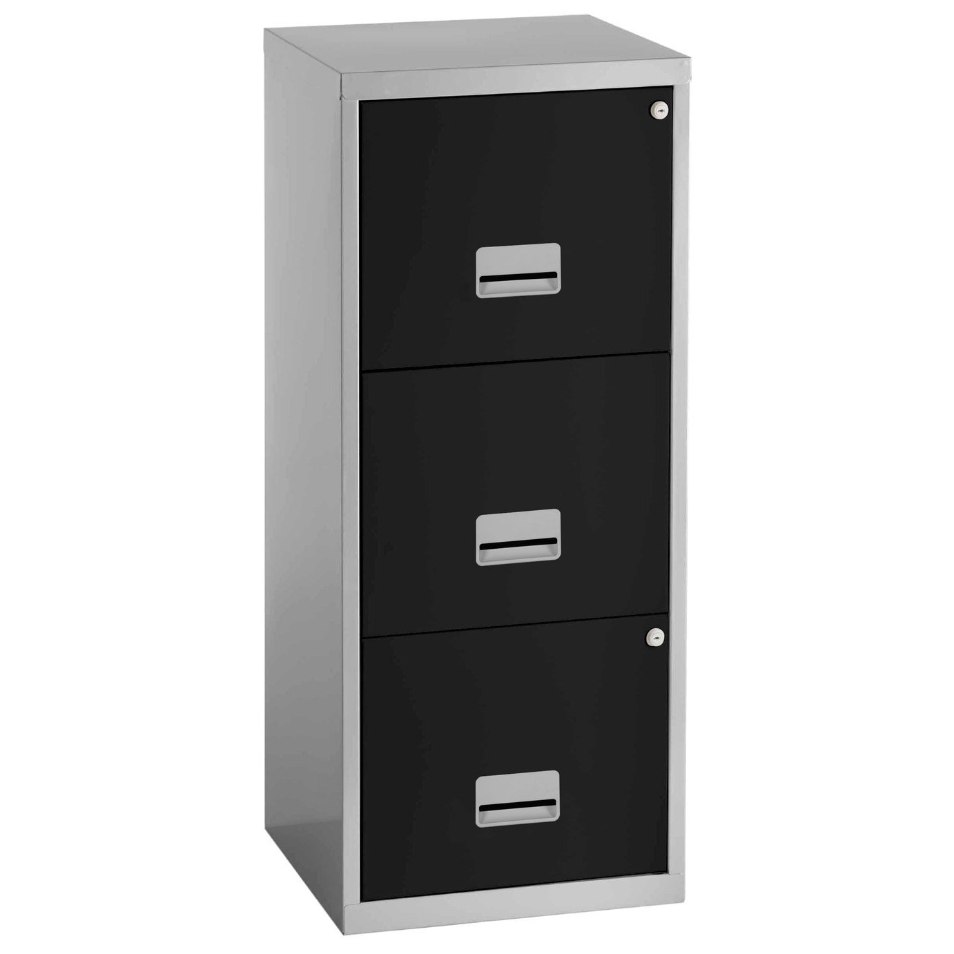 Pierre Henry 3 Drawer Maxi Filing Cabinet - Silver & Black - image 1