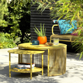 Habitat Ipanema Metal Garden Coffee Table - Yellow - thumbnail 2