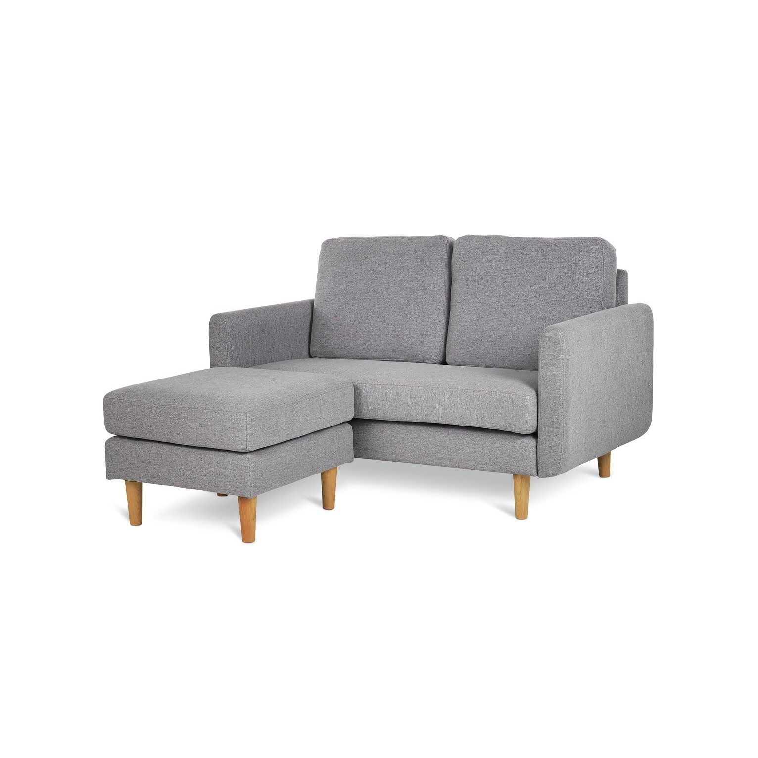 Habitat Remi Fabric 2 Seater Chaise Sofa in a box-Light Grey - image 1