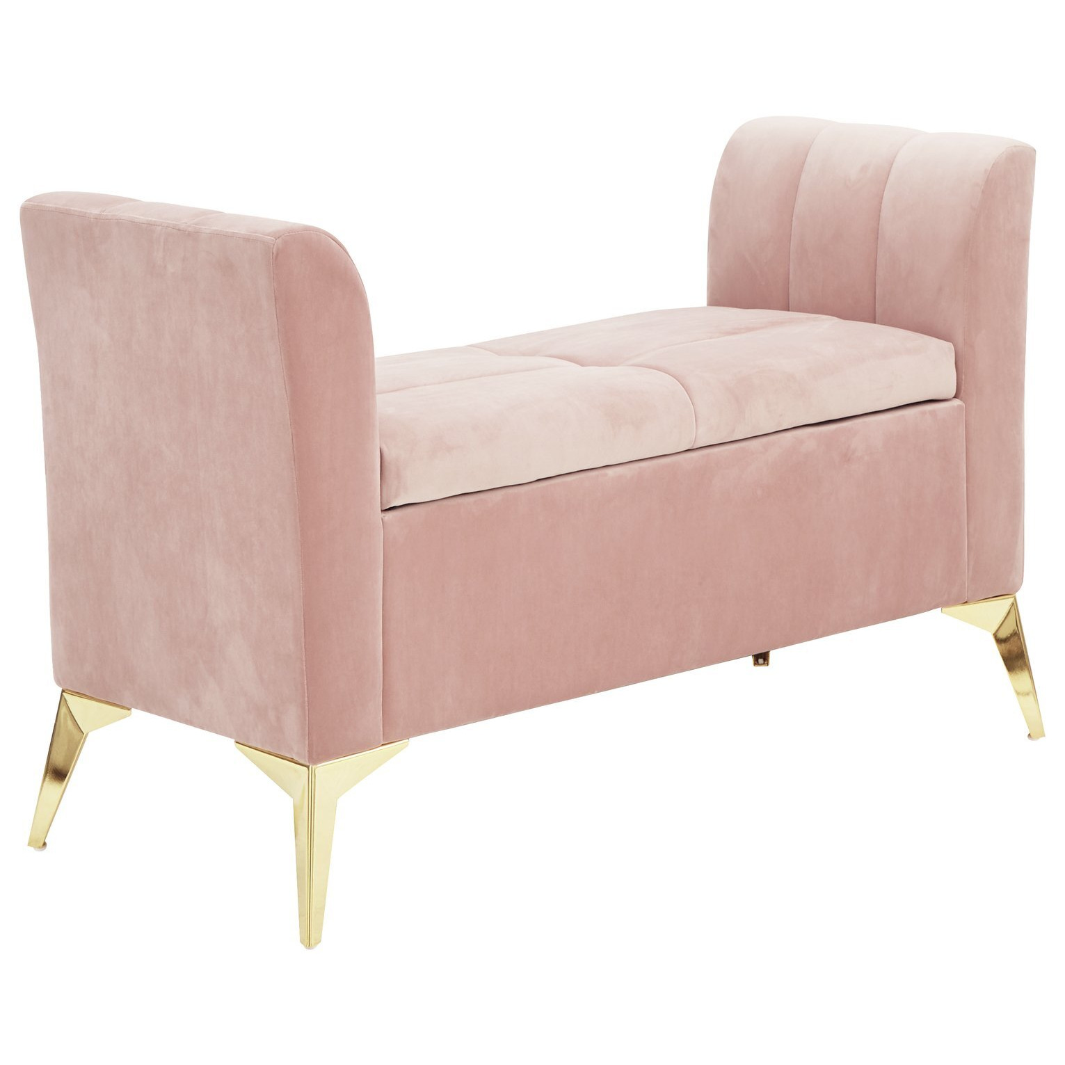 GFW Pettine Fabric Ottoman Storage Bench - Blush Pink - image 1