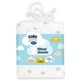 Silentnight Safe Nights Nursery Grey Fitted Sheets - Cot bed - thumbnail 1