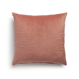 Habitat Pinsonic Textured Cushion - Dusky Pink - 43x43cm - thumbnail 1