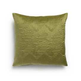 Habitat Pinsonic Textured Cushion - Olive - 43x43cm - thumbnail 1