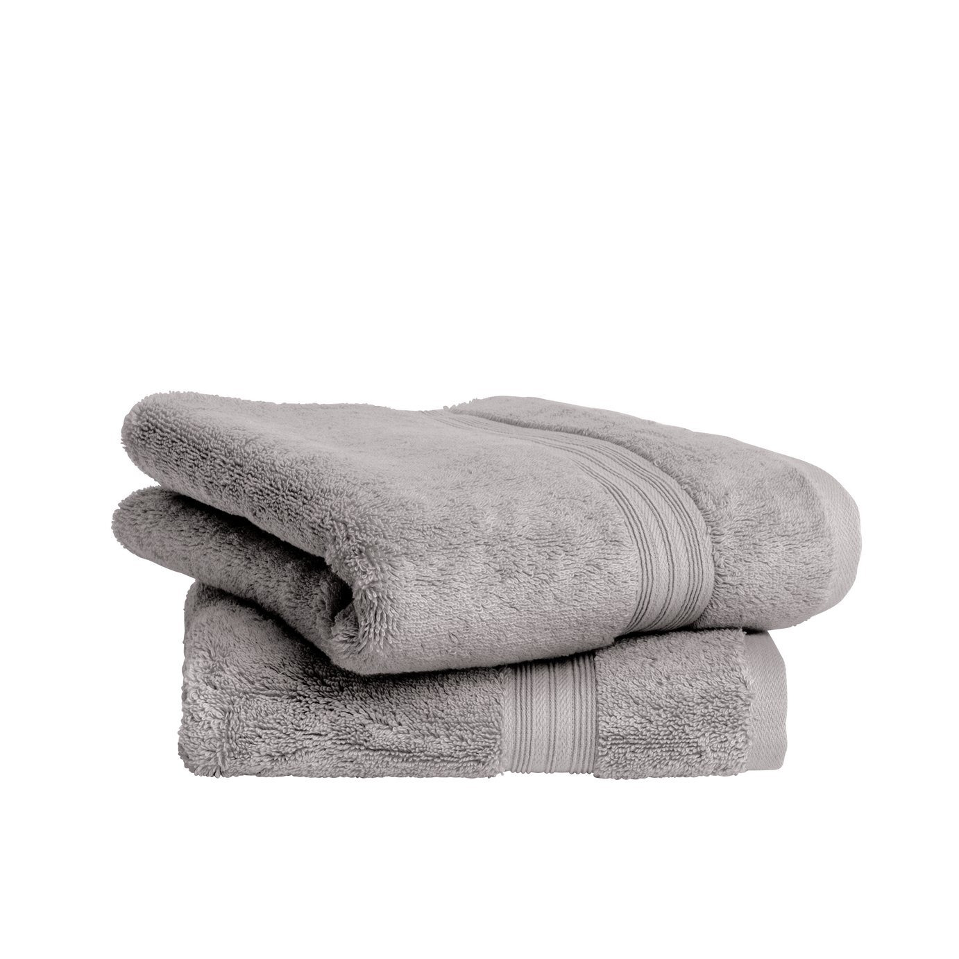 Habitat Egyptian Cotton 2 Pack Hand Towels - Dove Grey - image 1