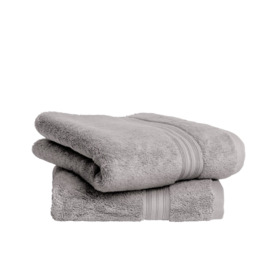 Habitat Egyptian Cotton 2 Pack Hand Towels - Dove Grey - thumbnail 1