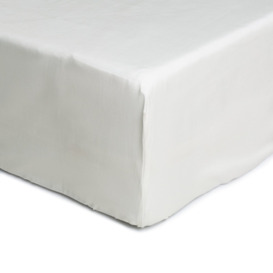 Habitat Cool Cotton Lyocell White Fitted Sheet - Double - thumbnail 1