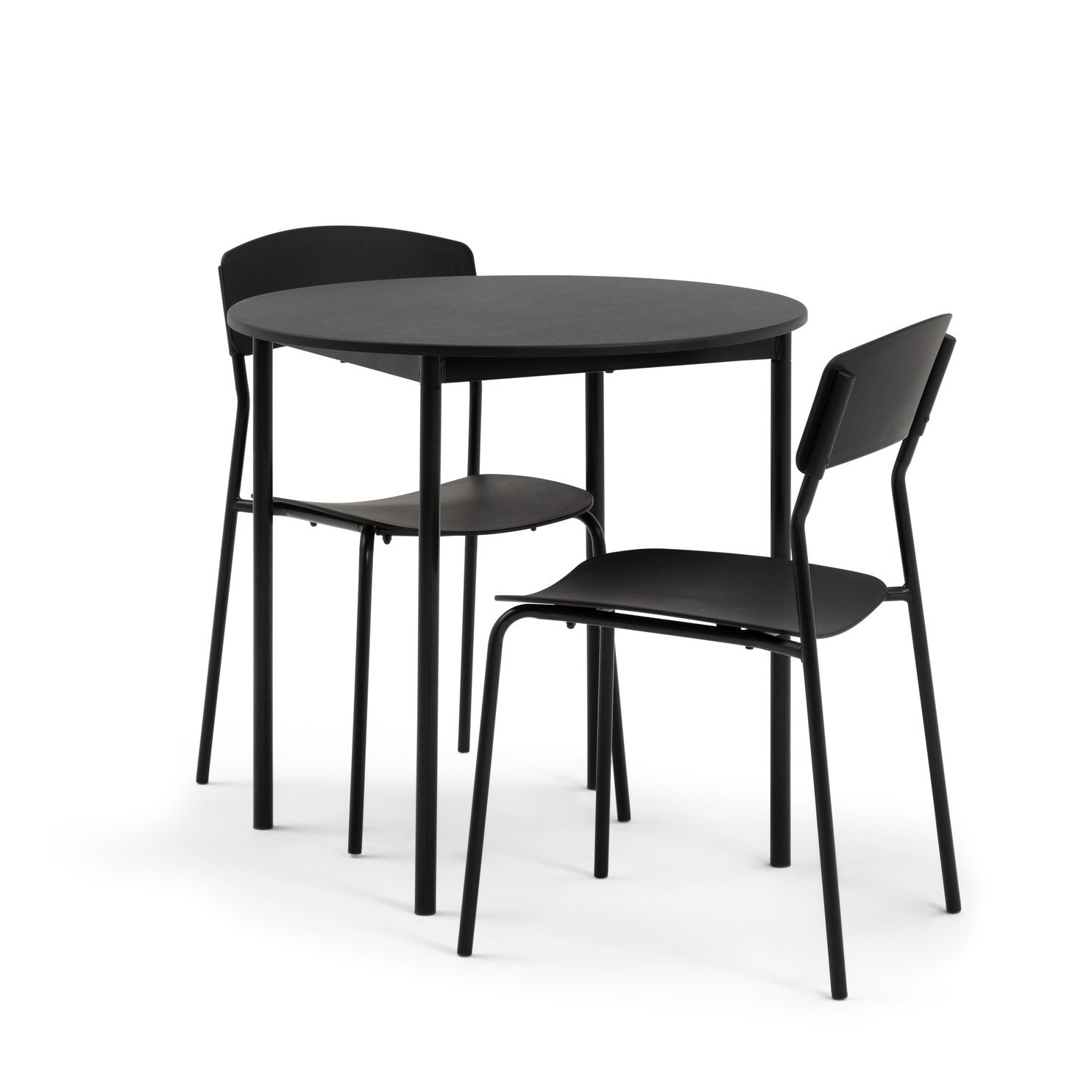 Argos Home Stella Wood Effect Dining Table & 2 Black Chairs - image 1