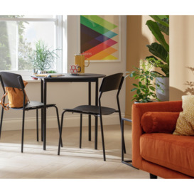 Argos Home Stella Wood Effect Dining Table & 2 Black Chairs - thumbnail 2