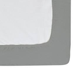 Habitat Cool Cotton Lyocell Dove Grey Fitted Sheet- Double - thumbnail 2