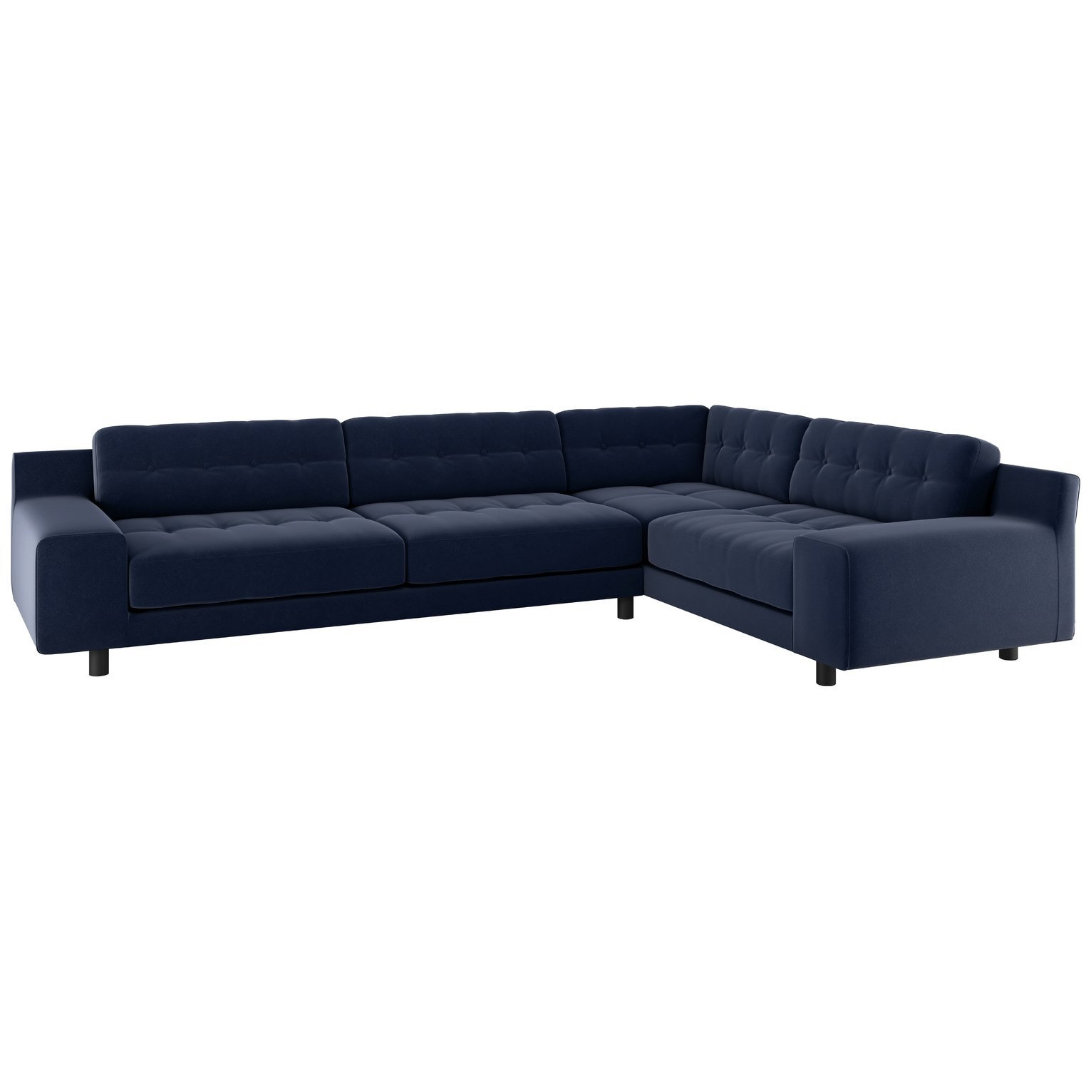 Habitat Hendricks Velvet Left Hand Corner Sofa - Navy