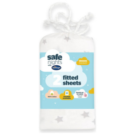 Silentnight Safe Nights Nursery Grey Fitted Sheets - Moses - thumbnail 1