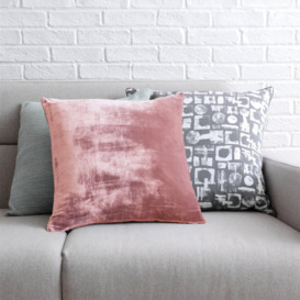 Habitat Regency Plain Velvet Cushion - Dusky Pink - 45x45cm - thumbnail 2