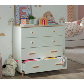 Habitat Melby 4 Chest of Drawers - White and Acacia - thumbnail 1