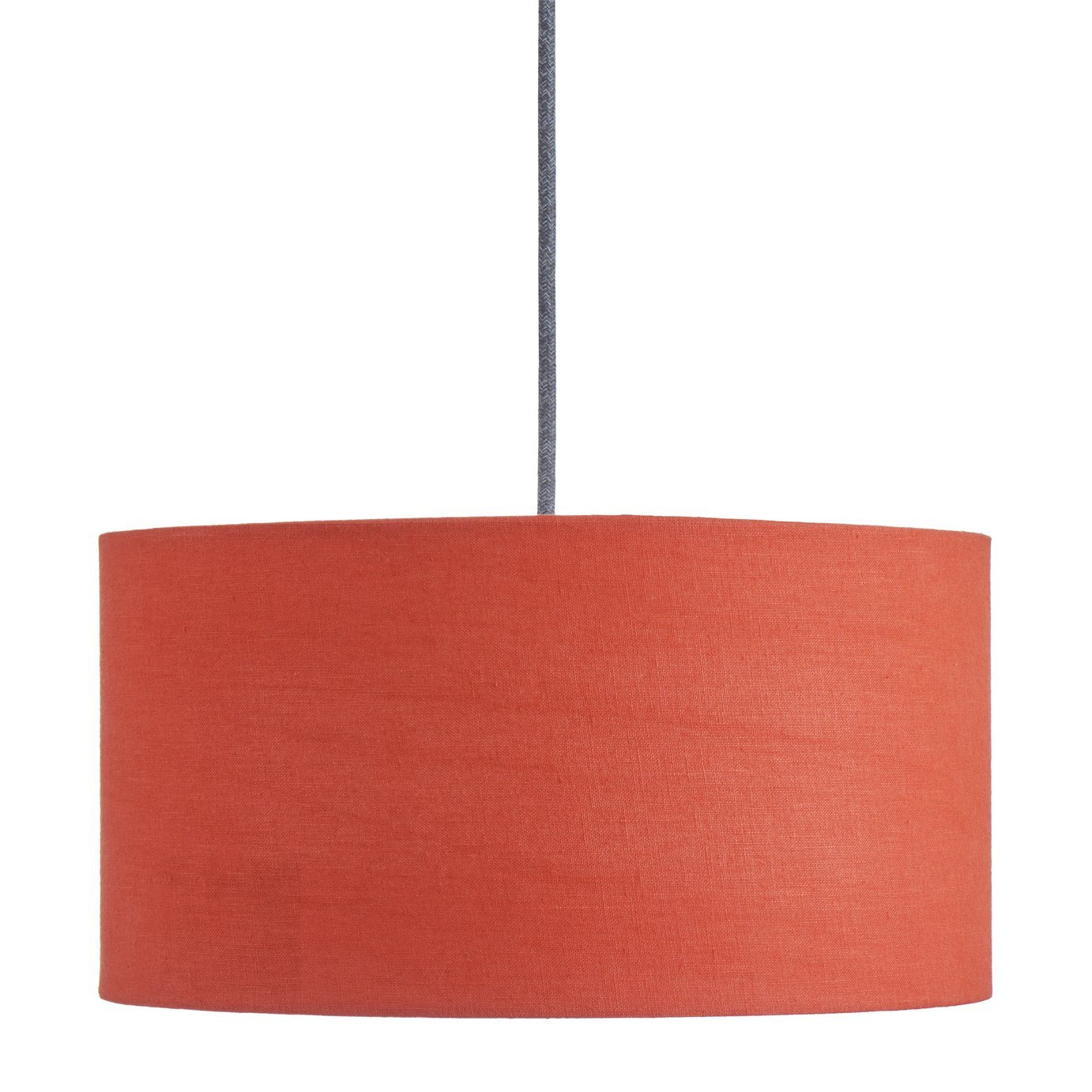 Habitat Orange-Red Linen Easy Fit Drum Lampshade - 35cm