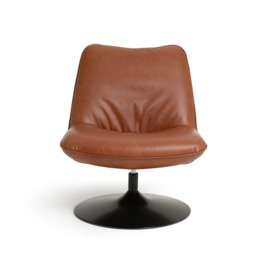 Habitat Nanna Faux Leather Swivel Chair - Tan - thumbnail 1