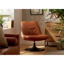 Habitat Nanna Faux Leather Swivel Chair - Tan - thumbnail 2