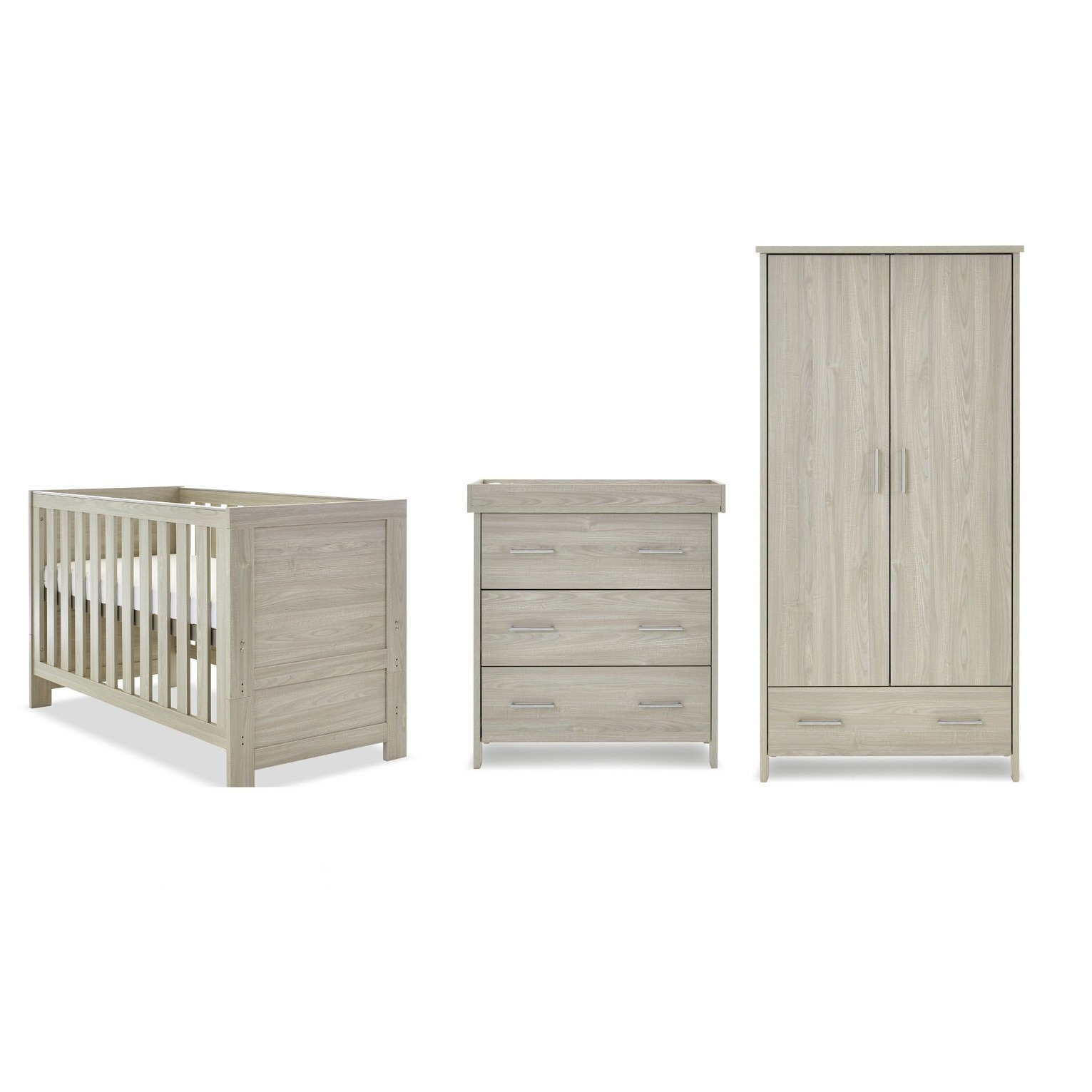Obaby Nika 3 Piece Nursery Furniture Set - Grey Wash - image 1