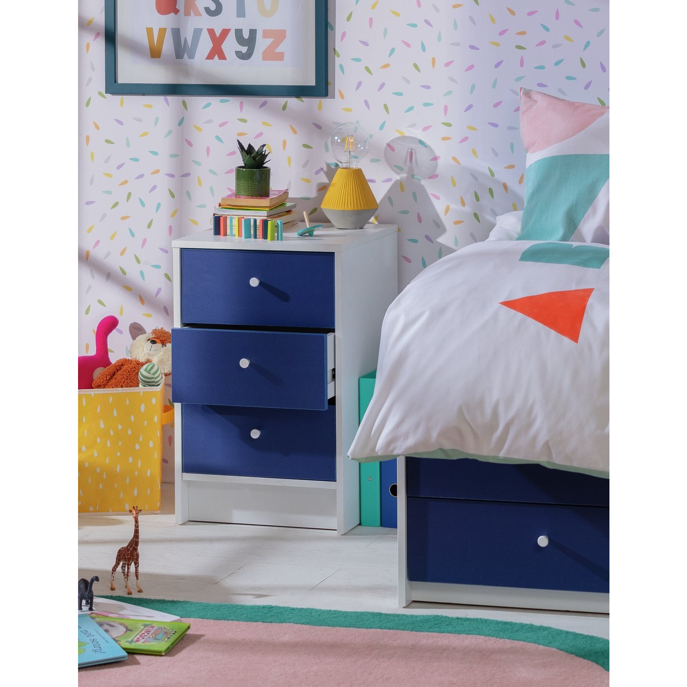 Argos Home Kids Malibu Kids Drawer Bedside Table Blue by Argos