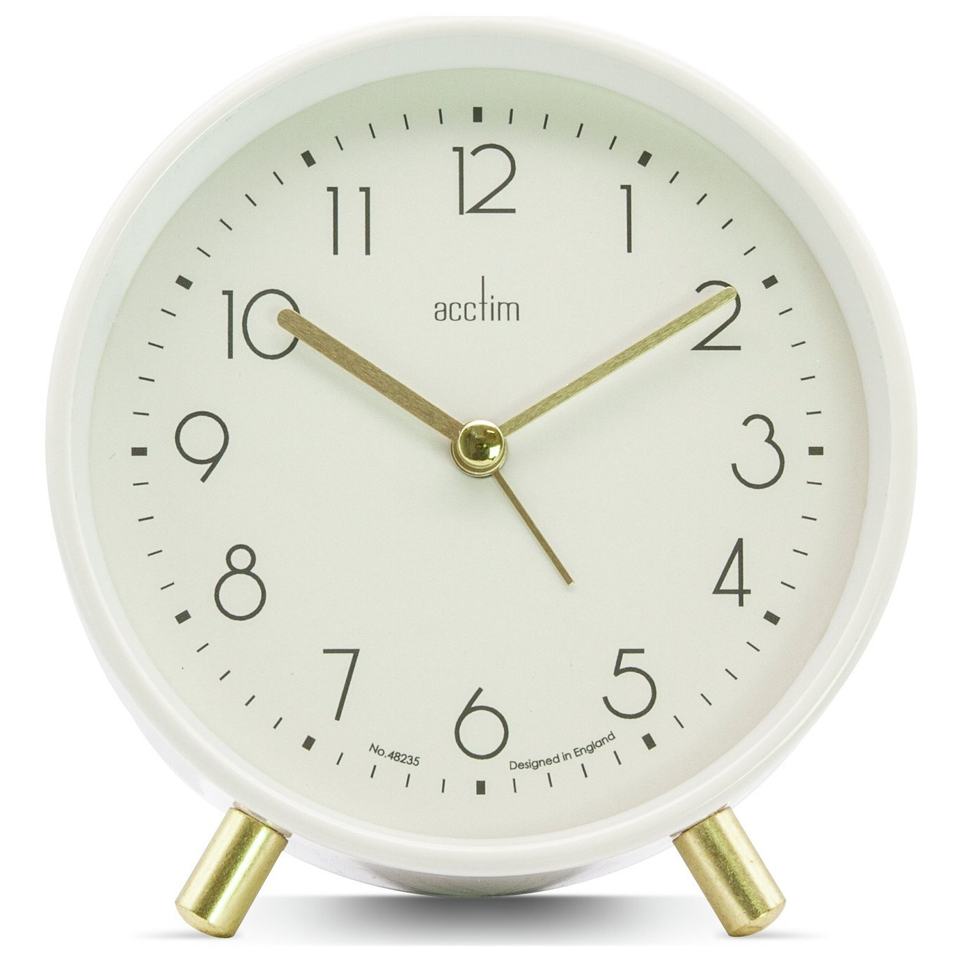 Acctim Fossen Metal Alarm Clock - White - image 1