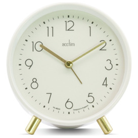 Acctim Fossen Metal Alarm Clock - White - thumbnail 1