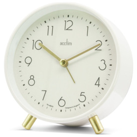Acctim Fossen Metal Alarm Clock - White - thumbnail 2