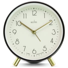 Acctim Fossen Metal Alarm Clock - Black - thumbnail 1