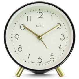 Acctim Fossen Metal Alarm Clock - Black