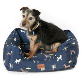 Joules Sleeping Dogs Print Box Dog Bed - Large - thumbnail 1