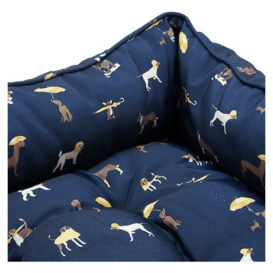 Joules Sleeping Dogs Print Box Dog Bed - Large - thumbnail 2