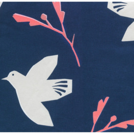 Habitat Folktale Bird Print Lined Eyelet Curtains - Blue - thumbnail 2