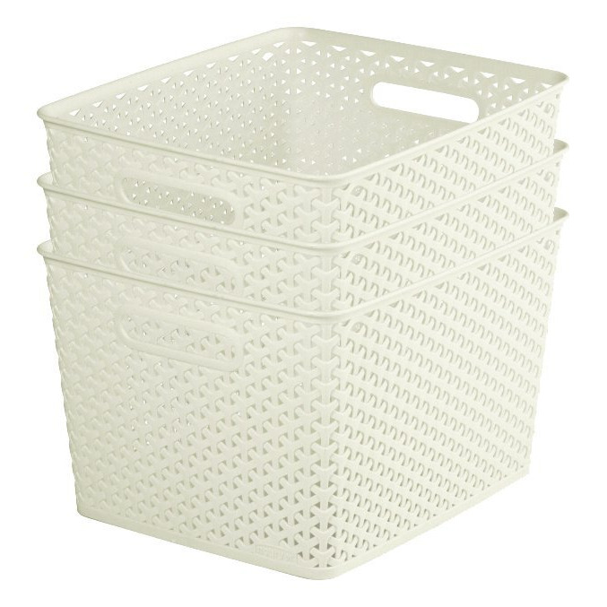 Curver My Style 3 x 18L Large Storage Boxes - White - image 1