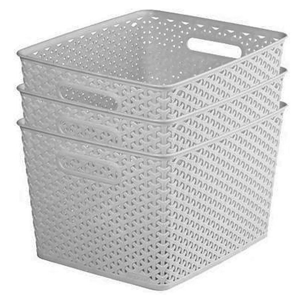Curver My Style Set of 3 18 Litre Large Storage Boxes - Grey - image 1
