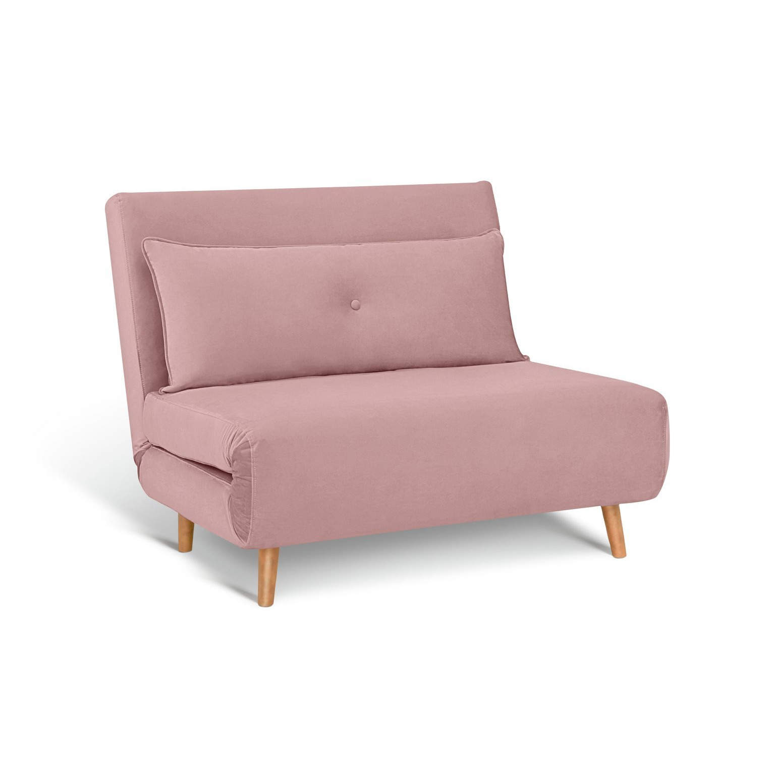 Habitat Roma Small Double Velvet Chairbed Pink by Argos