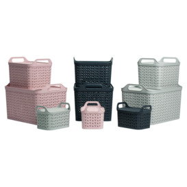 Strata Pack of 3 Urban Baskets with Lid - Slate - thumbnail 2