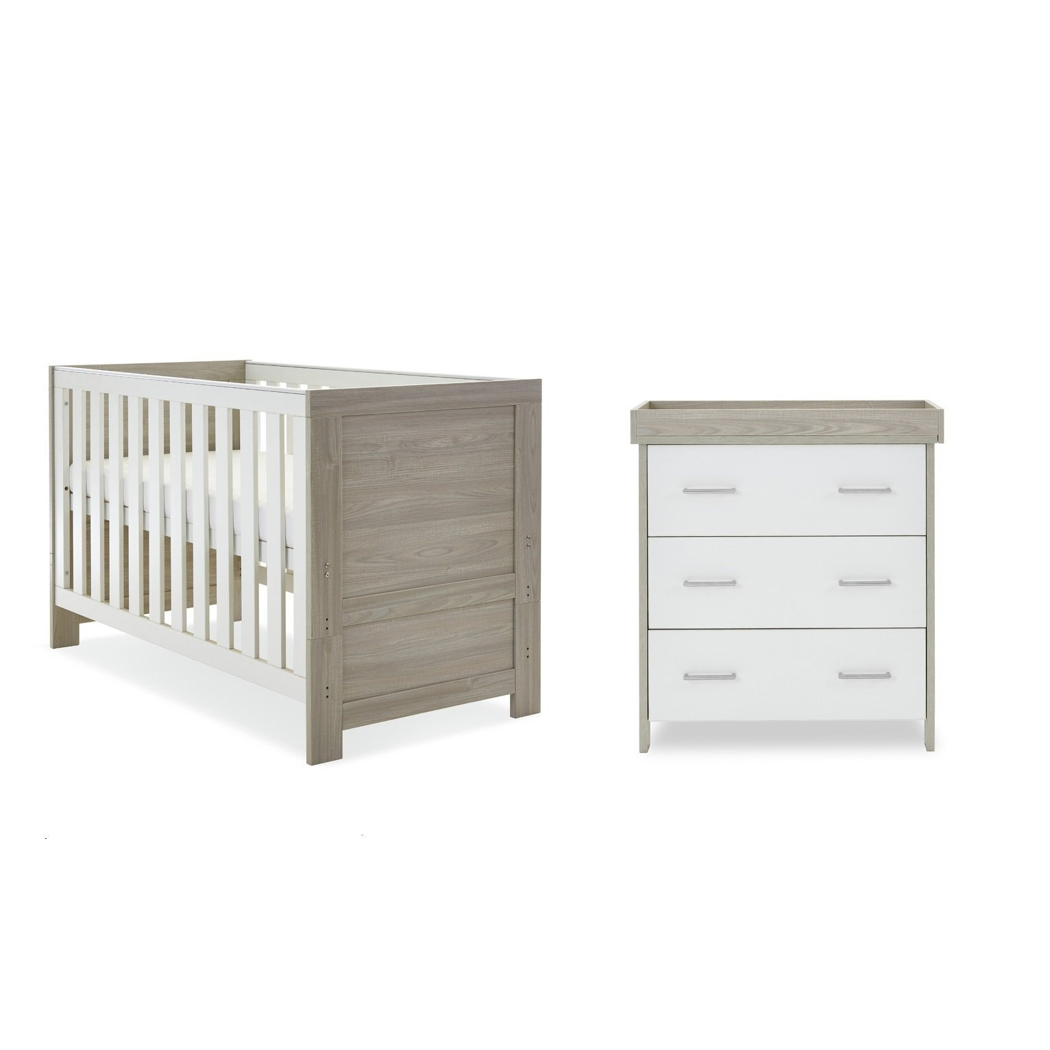 Obaby Nika 2 Piece Nursery Furniture Set - Grey and White - image 1