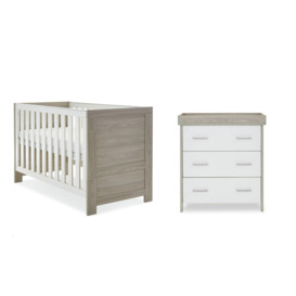 Obaby Nika 2 Piece Nursery Furniture Set - Grey and White - thumbnail 1