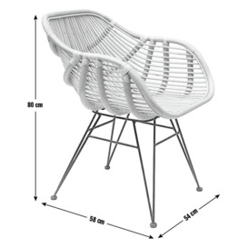 SBN Bodan Pair of Metal Dining Chairs - Light Wood - thumbnail 2