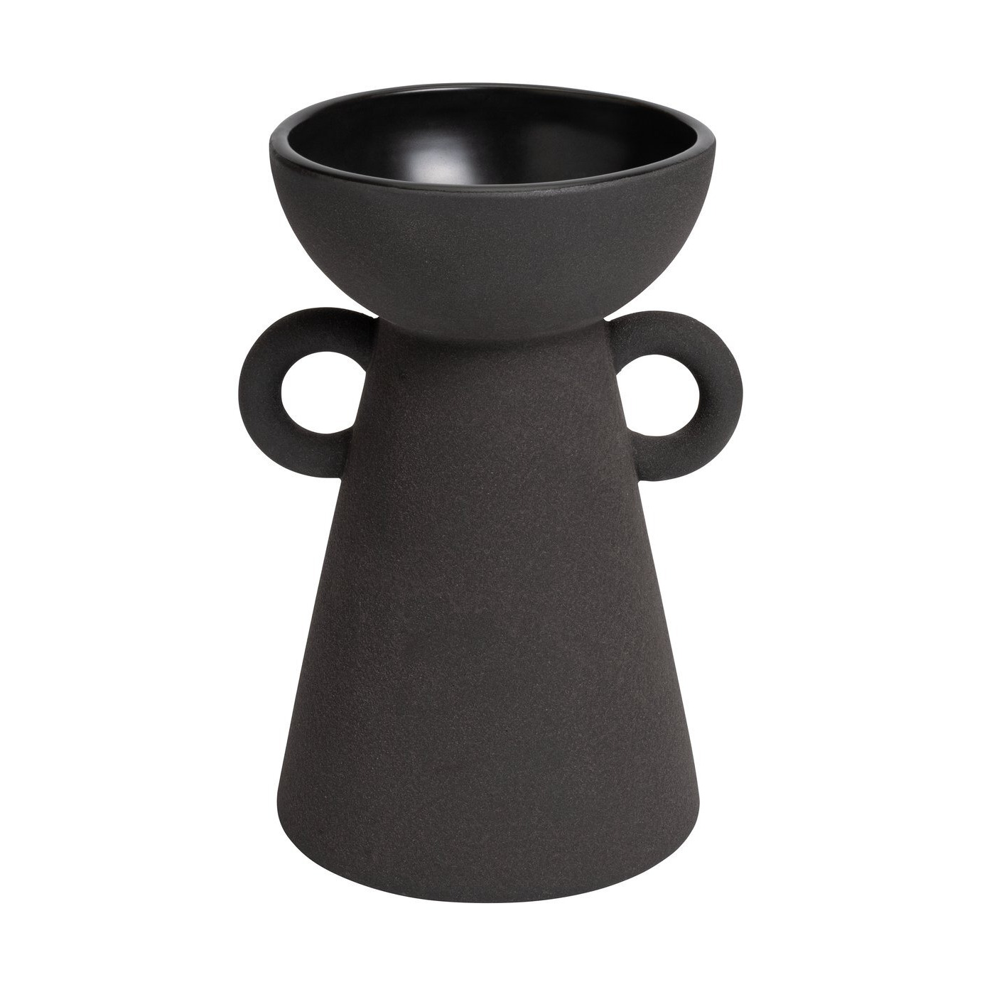 Habitat Large Ceramic Vase with Handles - Black