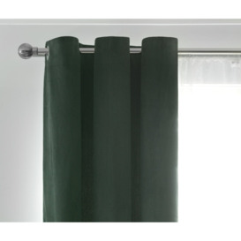 Habitat Cord Lined Eyelet Curtains -Forest Green - 168x183cm - thumbnail 1