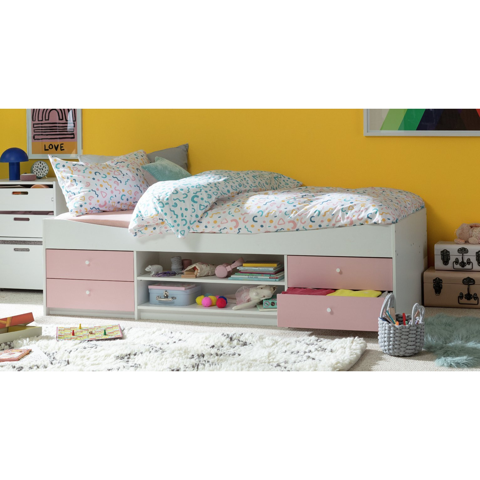 Argos Home Malibu Cabin Bed and Mattress - Pink & White - image 1