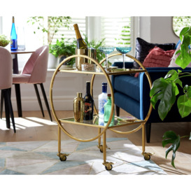Habitat Kayleigh Drinks Trolley - Gold - thumbnail 2