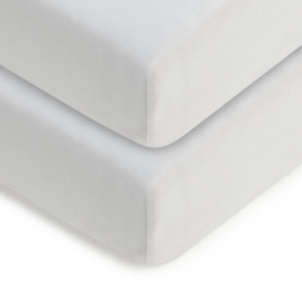 Habitat Kids Cotton Jersey White 2 Pack Fitted Sheet - Crib