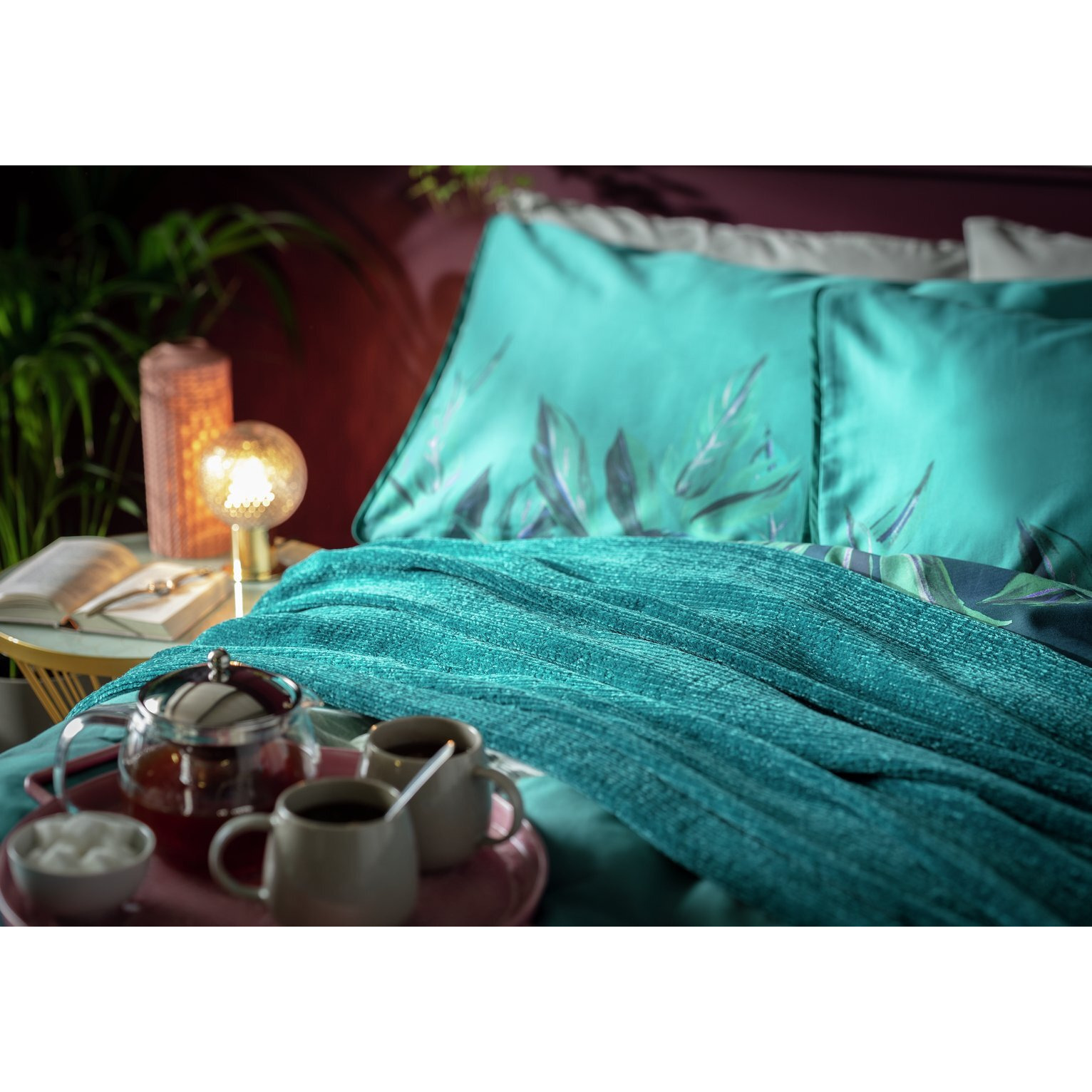 Habitat Chenille Throw - Teal Blue - 125x150cm by Argos | ufurnish.com