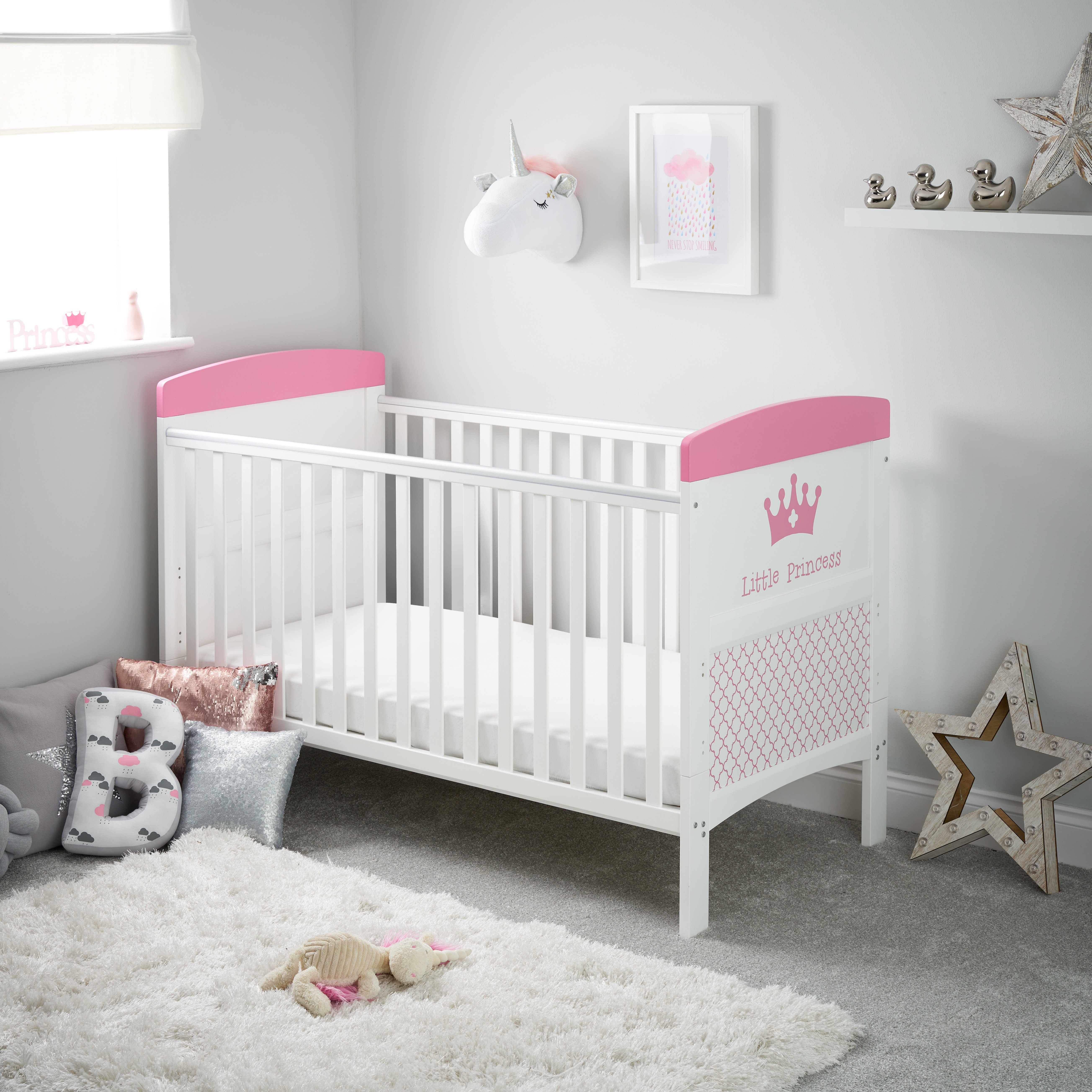 Obaby Grace Inspire Little Princess Cot Bed - White - image 1