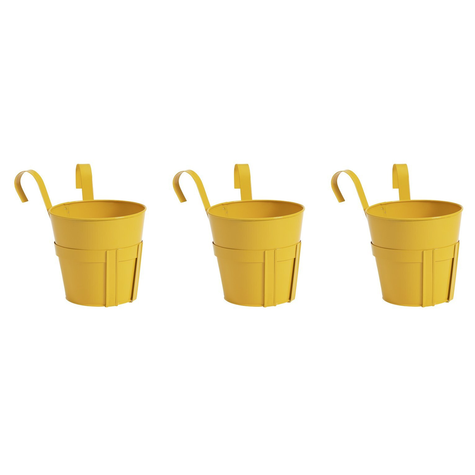 Garden by Sainsbury's Yellow Metal Balcony Planters-Set of 3