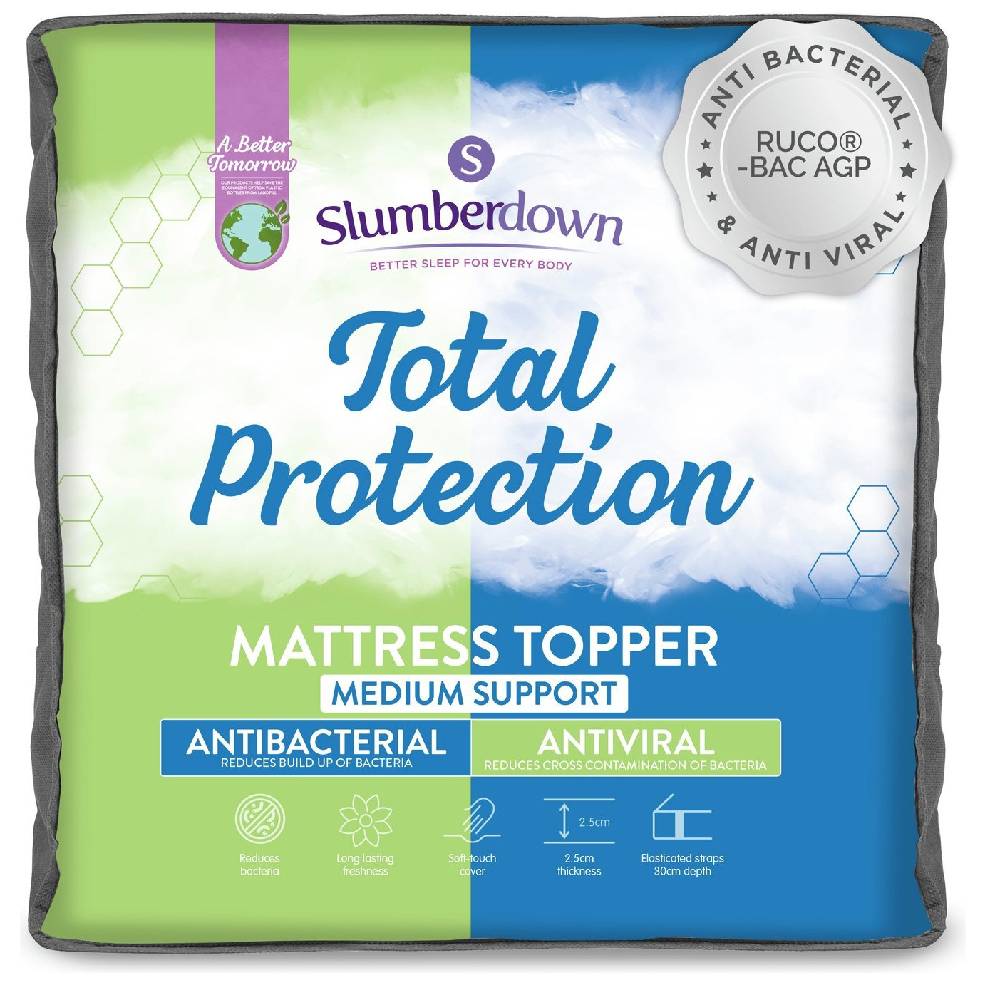 Slumberdown Total Protection Mattress Topper - Kingsize - image 1