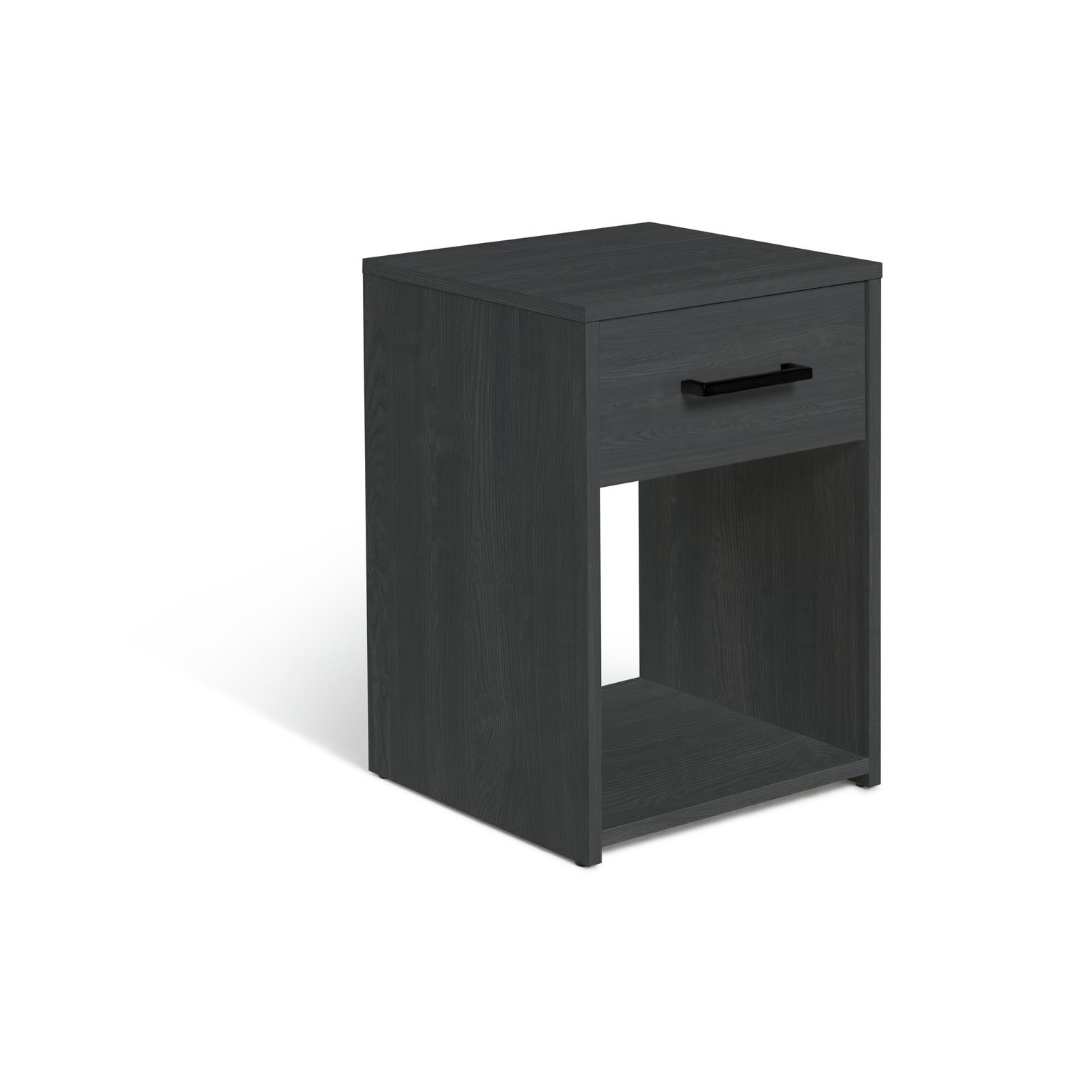 Argos Home Oslo 1 Drawer Bedside Table - Black Oak Effect